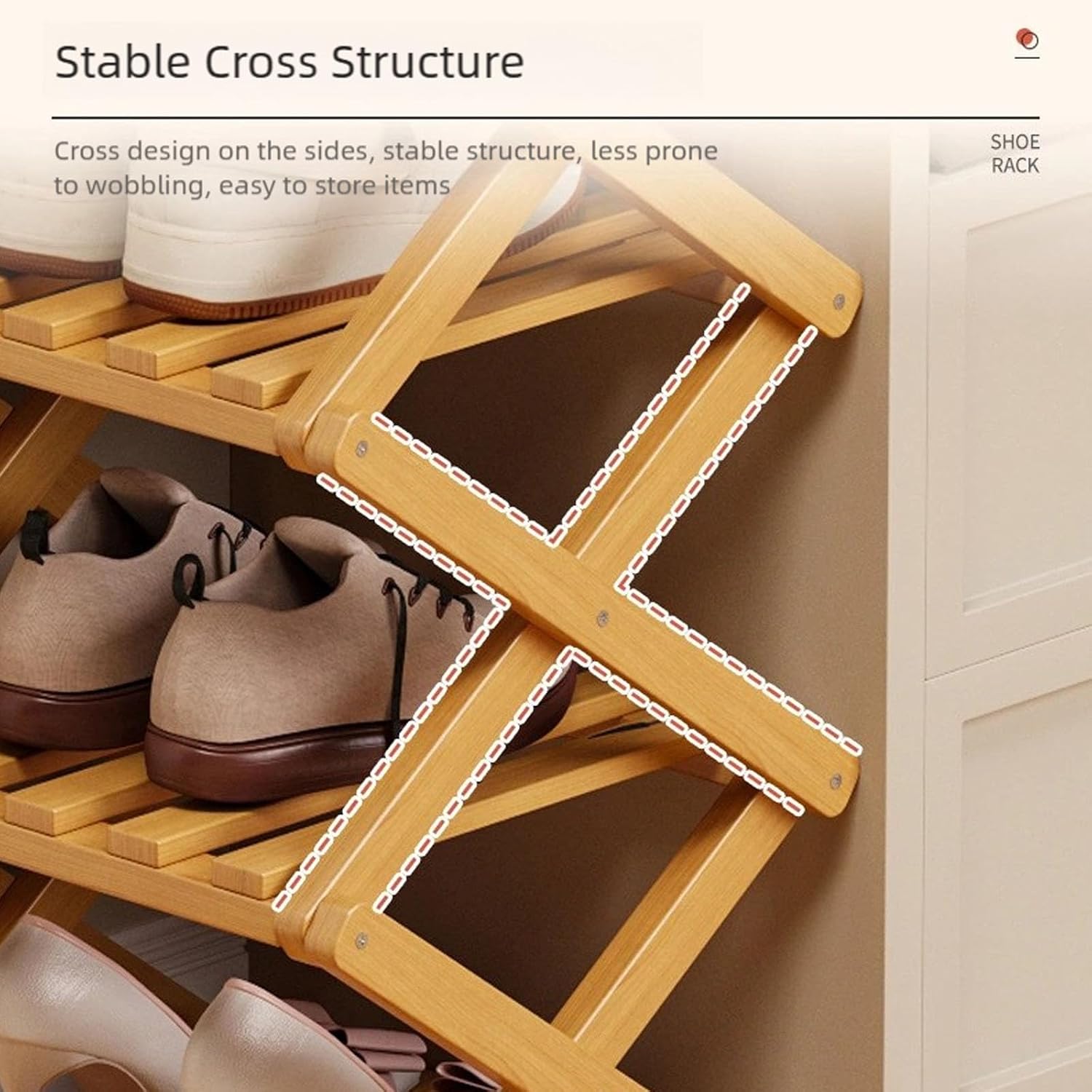Bambooshoe Storage Rack, The 2-10-tier No-Assembly Bambooshoe, Natural or Tea Color, 2026 Upgraded Foldable 9 Bambo-o Corner Shoe Space Saving for Entryway Dorm