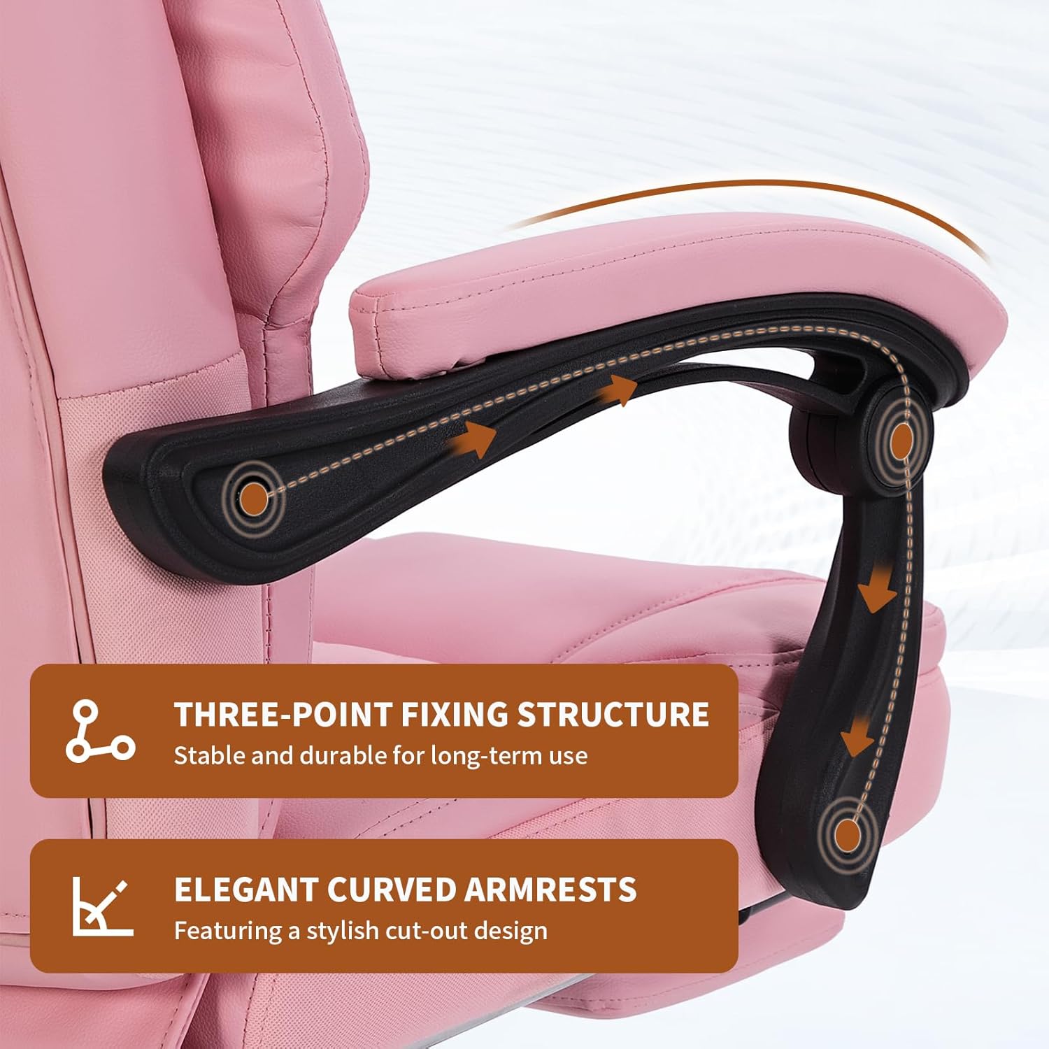 Massage Office Chair with Heat 6 Vibration Points,High Back & Heat, Executive Desk Chair,Big and Tall Office Chair 400lbs, Comfortable Ergonomic Reclining Managerial Chair, PU Leather Pink
