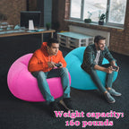 Realspring Inflatable Bean Bag Chairs,Pink,Lake Blue,2 Pcs | Outdoor Blow Up Chairs for Adults, Movie Night Seating, Portable Lazy Sofa Loungers, Backyard Camping Couch