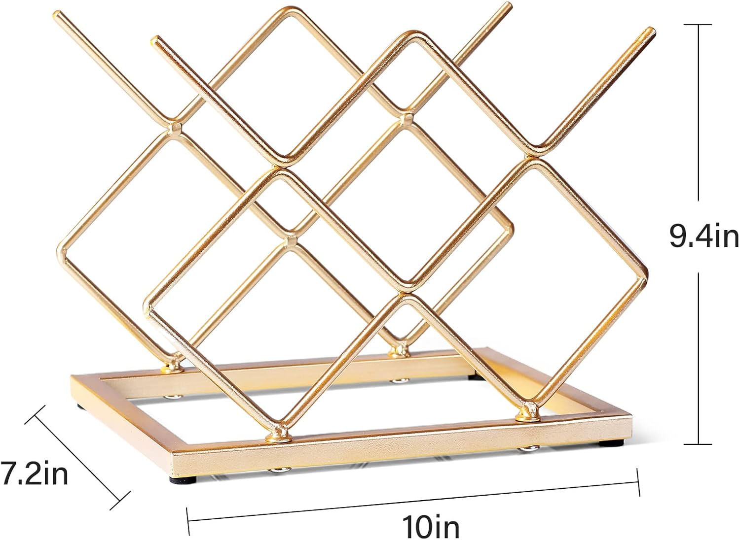 Countertop Wine Rack - 5 Bottle Freestanding Modern Gold Metal Small Wine Rack - Tabletop Wine Holder Stand for Cabinet, Pantry, Wine Bottle Storage…
