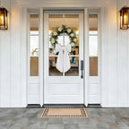 2 Pcs Scalloped Wreath Sash for Front Door Ruffle Wreath Ribbon for Yard Porch Garland Home Decor(White)