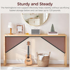 MAHANCRIS Console Table, 62.2" Long Sofa Table Behind Couch, Narrow Entryway Table, Farmhouse Dining Table with Angled Metal Frame, Industrial Console Table for Entryway, Natural CTNB15801