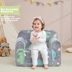 Comfy Toddler Chair,Kids Foam Chair,Kids Armchair Toddler Couch Kids Sofa Reading Chair with Glow in The Dark(Glow Dino)