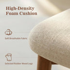 Dining Chairs Set of 6, Upholstered Wooden Dining Chairs, Mid Century Modern Fabric Kitchen Side Chairs with Ergonomic Curved Backrest, Farmhouse Chair for Kitchen Dining Room-Beige