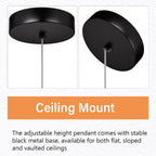 Pendant Lights Kitchen Island, 6500K Modern Kitchen Island Lights Brushed Black, 3 Pack Ceiling Lighting Fixtures with Crystal Bubble, Integrated LED Hanging Light for Dining Room Restaurant