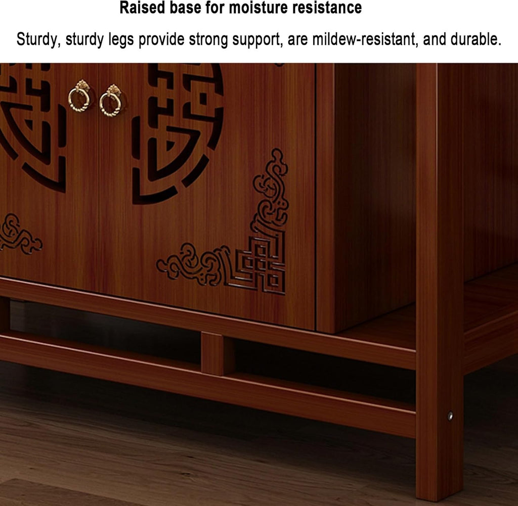 Chinese Cabinet Pedestal offering, Stand puja Meditation Prayer, Personal Shrine Altar Buddha Niche, Meditation Table Pooja Cabinet with Storage, with Drawer Panel(120cm/47.2in)