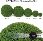 3rd Street Inn Large Cypress Topiary Ball - Artificial Plant Set - Indoor/Outdoor Wedding Party Decor - Faux Foliage Garden Sphere - Tree and Bush Substitute (15", 2 Pack)