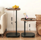 Adjustable Height TV Tray Table for Snack, Eating, Dinner or Laptop, 360°Rolling C Shaped End Table for Couch, Sofa, Chair, Bed, Perfect for Small Places, Livingroom, Bedroom