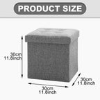 Oak & Tea Multipurpose Brown Grey Stool - Foldable Stool / Footstool with Hidden Storage Box Ideal for Bedroom & Living Room