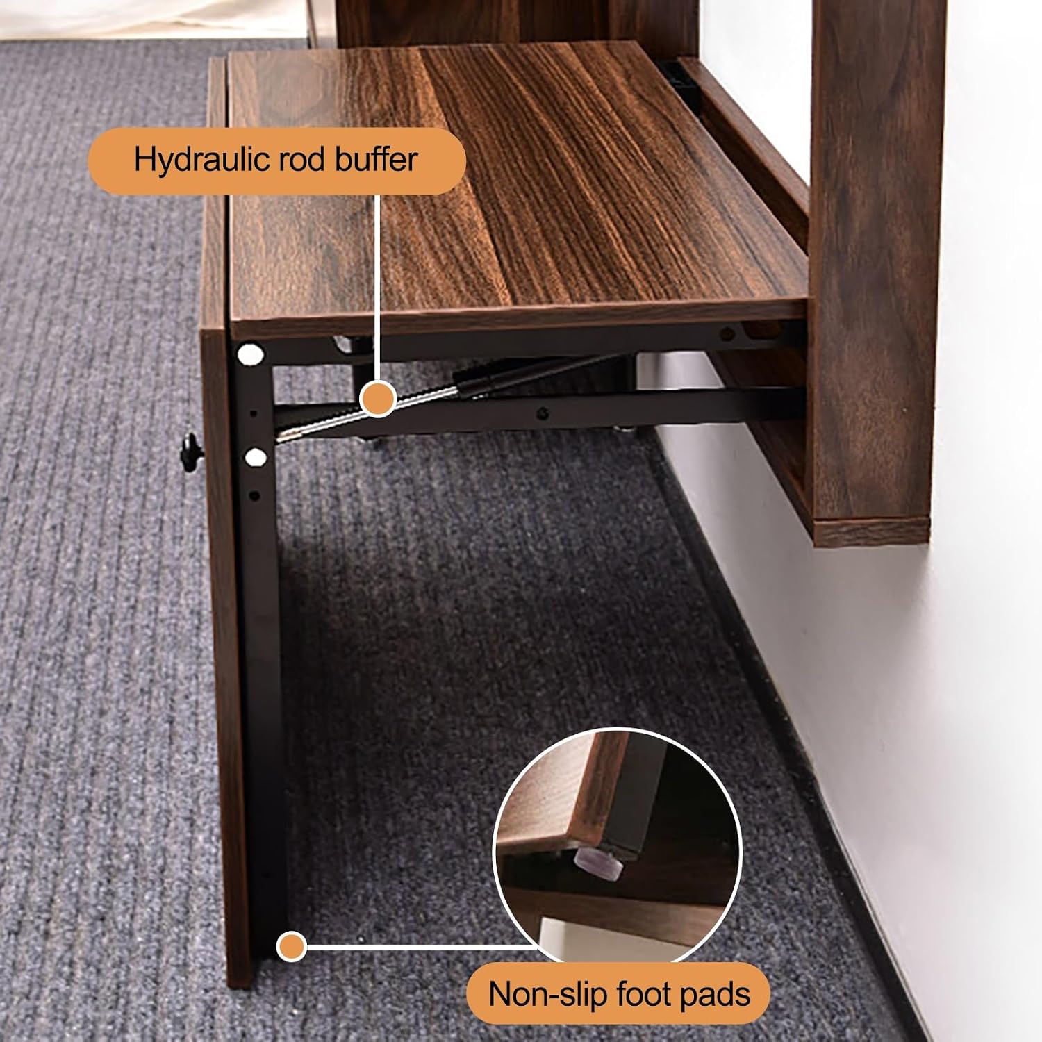 Wall Mounted Shoe Changing Stool Space Saving Hidden Chair Wall Stools, with Handrail and Non-Slip Mat, Shoe Changing Stool for Entryway Hallway