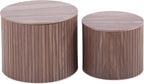 Nesting Coffee Table Set of 2,Modern Round Wooden Coffee Tables with Storage,Luxury Side Table Accent End Table for Small Space Living Room Apartment (19.17”)