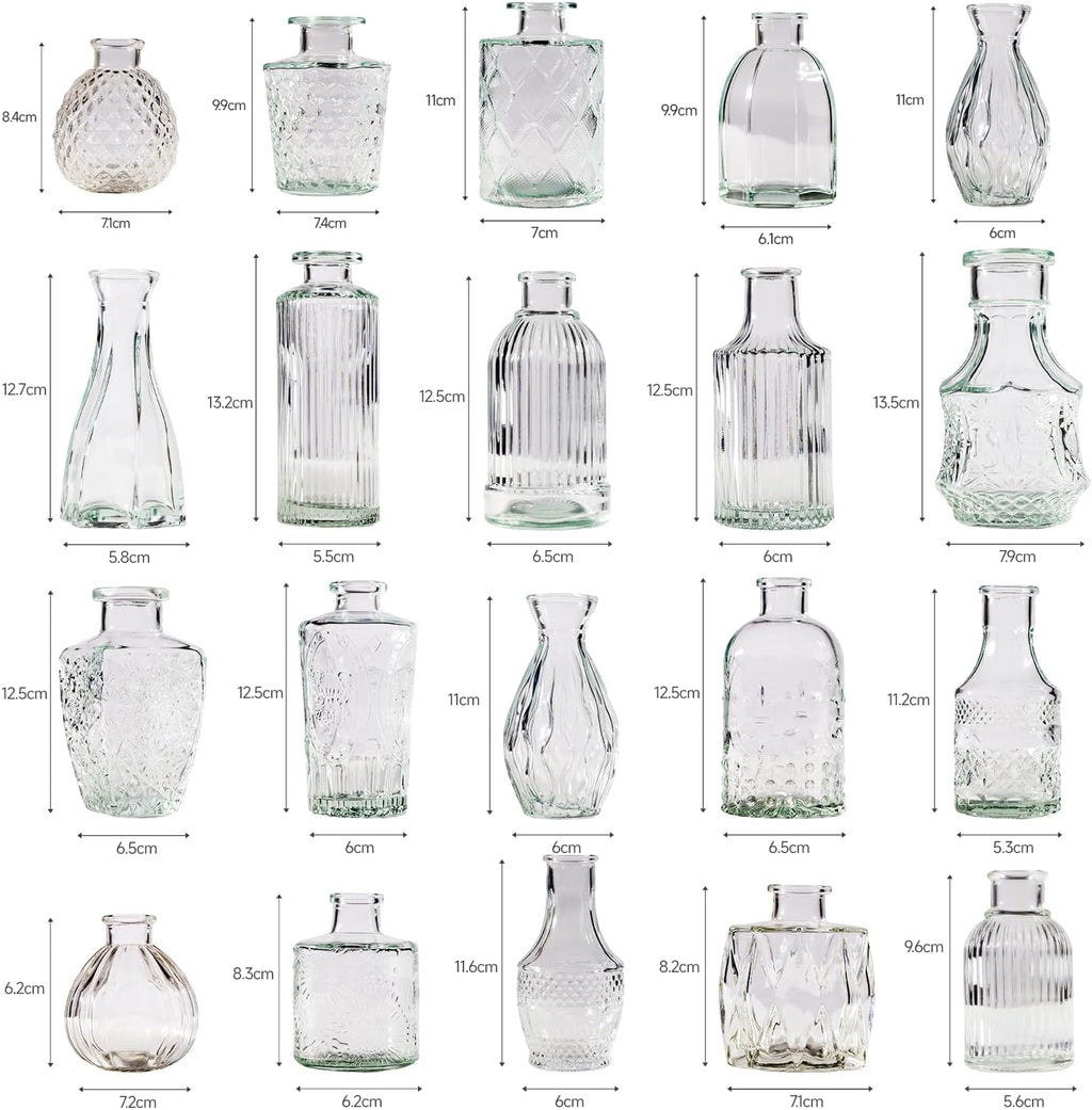 80 Pcs Bud Vase Set, Vases for Centerpieces, Cute Glass Bud Vases in Bulk, Small Vases for Flowers, Clear Vase Set for Wedding Decorations, Home Table Flower Décor