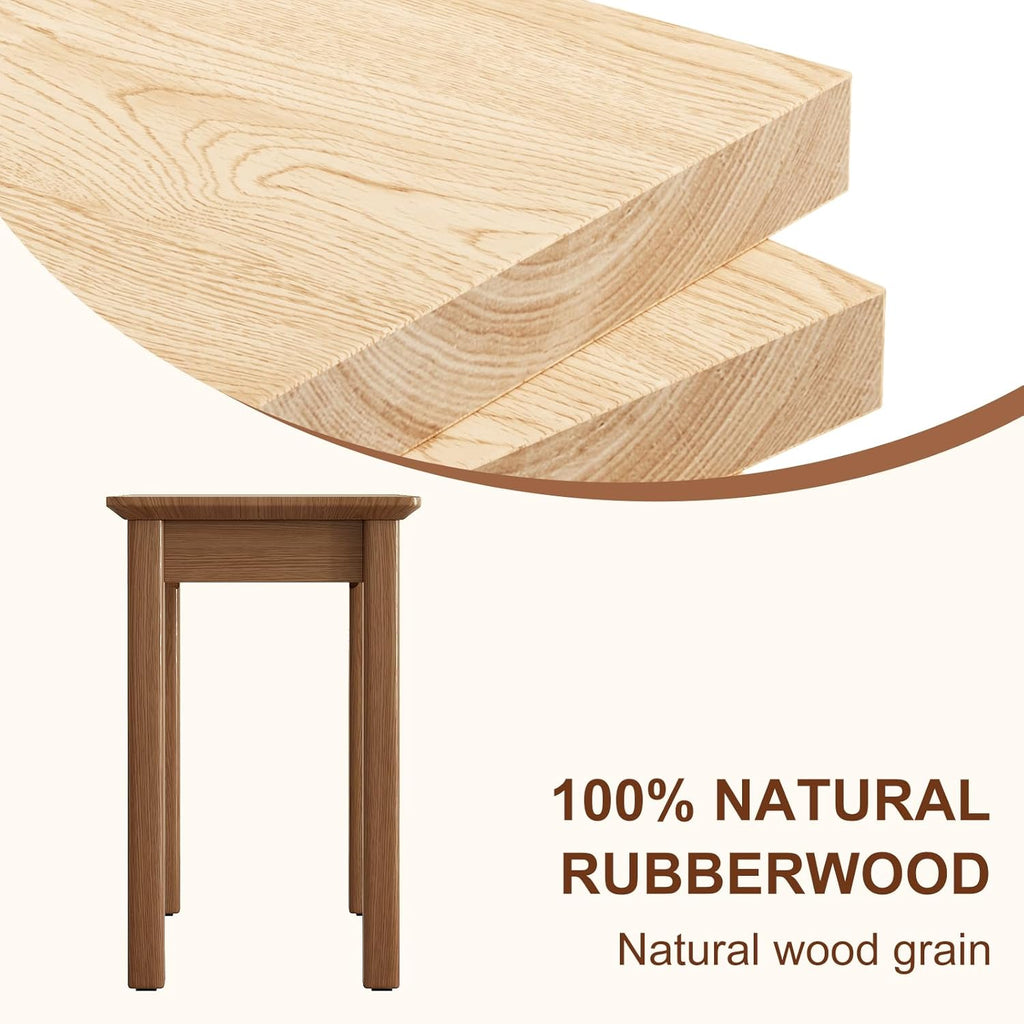 CycleCrew 47.2" Solid Wood Dining Bench with Removable Cushion - Mid-Century Modern Entryway Bench, Extra Height Upholstered Bench for Dining Table, End of Bed, Living Room