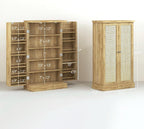 Pantry Storage Cabinet, 41" Kitchen Freestanding Kitchen Cabinet with 12 Door Shelves, Double Doors, 5-Tier Shelving and Adjustable Shelves, Natural