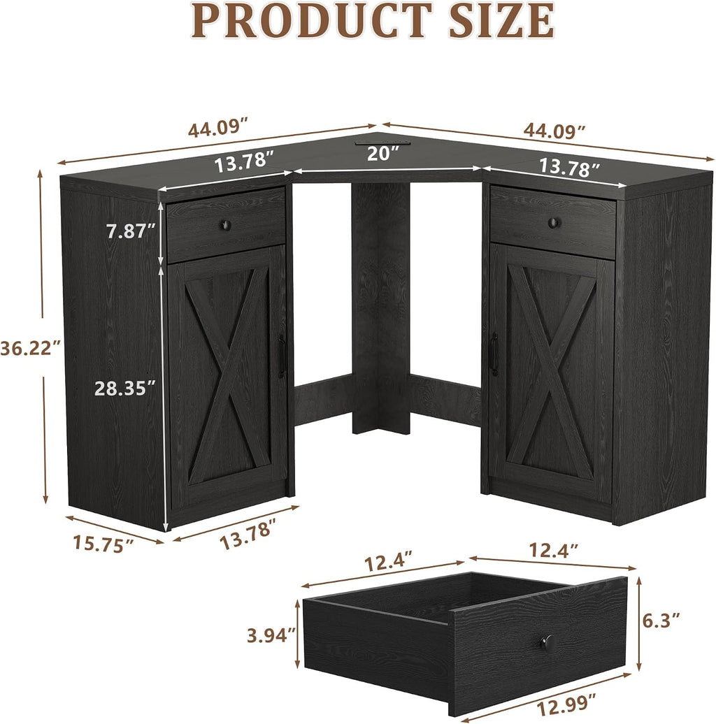 Coffee Bar Cabinet with Fridge Space, Corner Bar Cabinet with Fridge Space, L-Shaped Liquor Wine Cabinet for Home, Mini Fridge Cabinet with Storage for Dining Room, Living Room