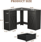 Coffee Bar Cabinet with Fridge Space, Corner Bar Cabinet with Fridge Space, L-Shaped Liquor Wine Cabinet for Home, Mini Fridge Cabinet with Storage for Dining Room, Living Room