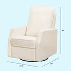 Davinci Lucas Pillowback Swivel Recliner in Cozy Cream Boucle, Greenguard Gold & CertiPUR-US Certified