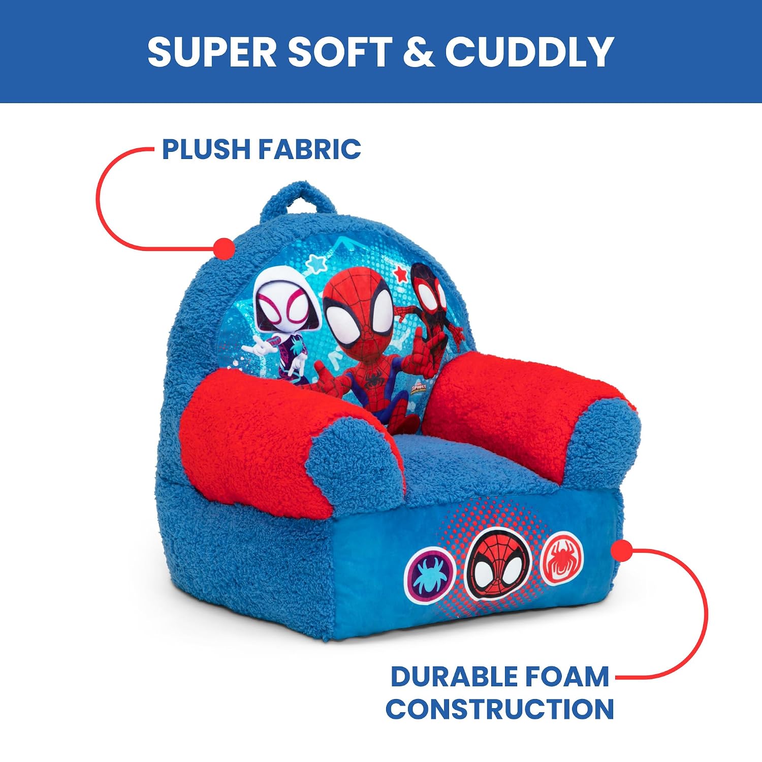 Delta Children - Spidey and His Amazing Friends Cozee Buddy Kids Chair, Blue