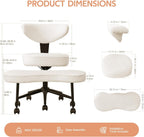 Ergonomic Cross Legged Chair, 360° Swivel Meditation Chair with Wheels - Adjustable Height for ADHD Desk & Yoga, Wide Criss Cross Chair for Home, Beige