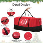 Christmas Tree Bag,Fits Up 10 Ft Tall Artificial Trees,600D Oxford Material,Heavy Duty Tree Bag,Dampproof Storage Bag with Durable Reinforced Handles & Dual Zipper&Transparent Pocket