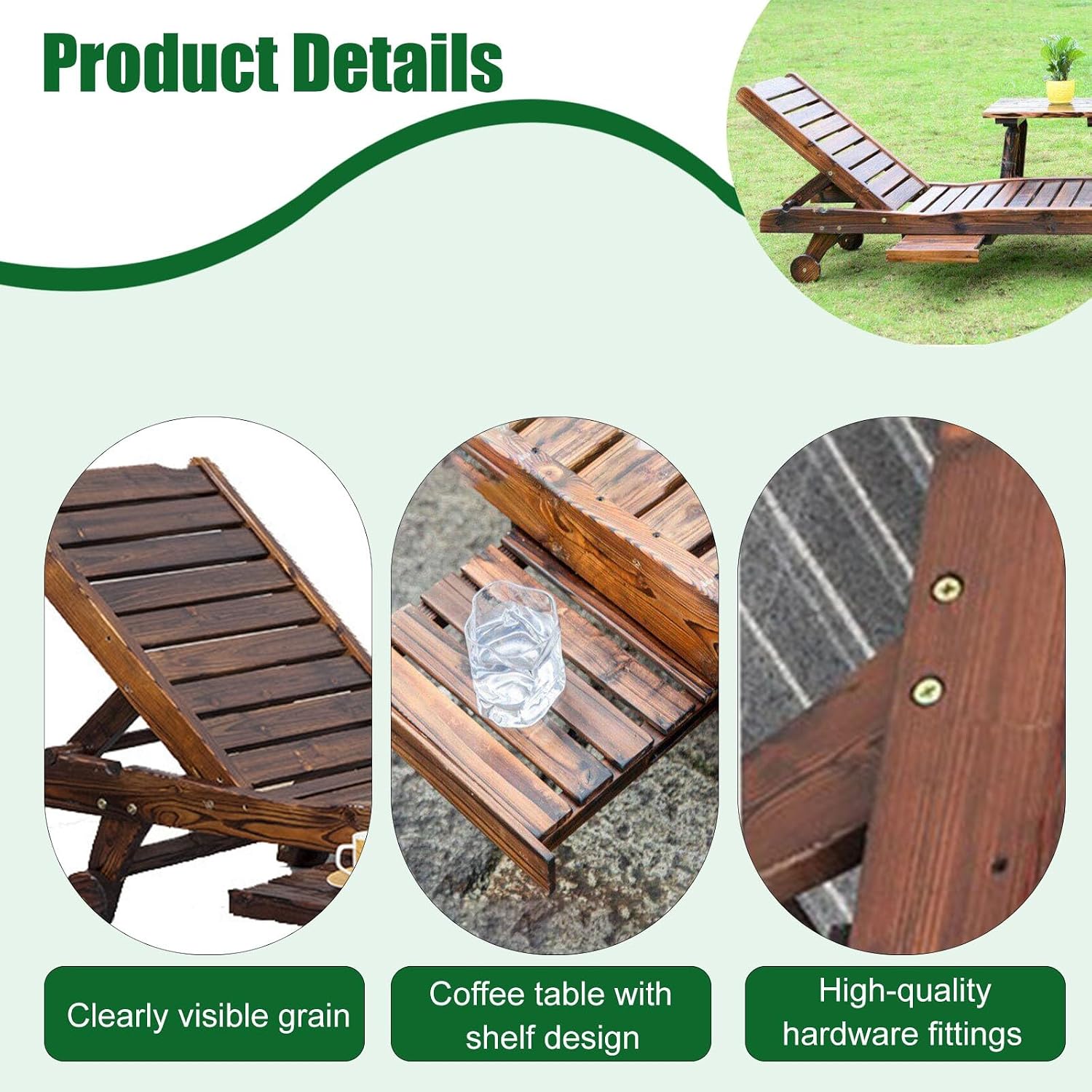 Kids Chaise Lounge Chair Outdoor, Wood Double Pool Lounger Chairs w/Cup Holders, High Backrest, Arm Rest, Activities Furniture for Patio, Garden, Indoor Outdoor