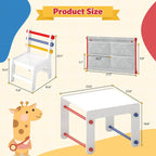 DOREROOM Wooden Kids Table and Chairs Set – 4-in-1 Activity Table with Removable Storage & Washable Graffiti Desktop for Drawing/Crafts/Arts/Reading, Toddler Desk for Home, Playroom, Ages 3+, White