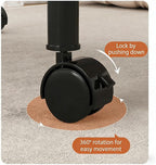 Rolling Side Table with Wheels, 2-Tier Round End Table for Small Spaces, Mobile Nightstand with Storage Shelf, Sofa Side Table for Living Room & Bedroom(Brown,40cm)