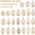 24 Pack Bud Vase in Bulk - BEAHOT Gold Flower Vases for Wedding Decorations, Glass Vase for Table Decorations, Small Vase for Home, Mother's Day, Centerpieces, Party, Office (Gold)