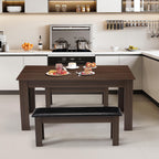 AVAWING Wooden Kitchen Table for 4, Dining Table for 6-8 People, Large Farmhouse Rectangular Tables, Wood Desk with L Shaped Legs, Home Furniture Kitchen & Dining Room Table, Brown/Black