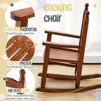 Yalikop Kids Rocking Chair Cushion Pad Set Toddler Rocking Chair Indoor Outdoor Wooden Rocker Child Patio Rocker for Porch Balcony Lawn Indoor Outdoor(Brown,Ages 2-5)