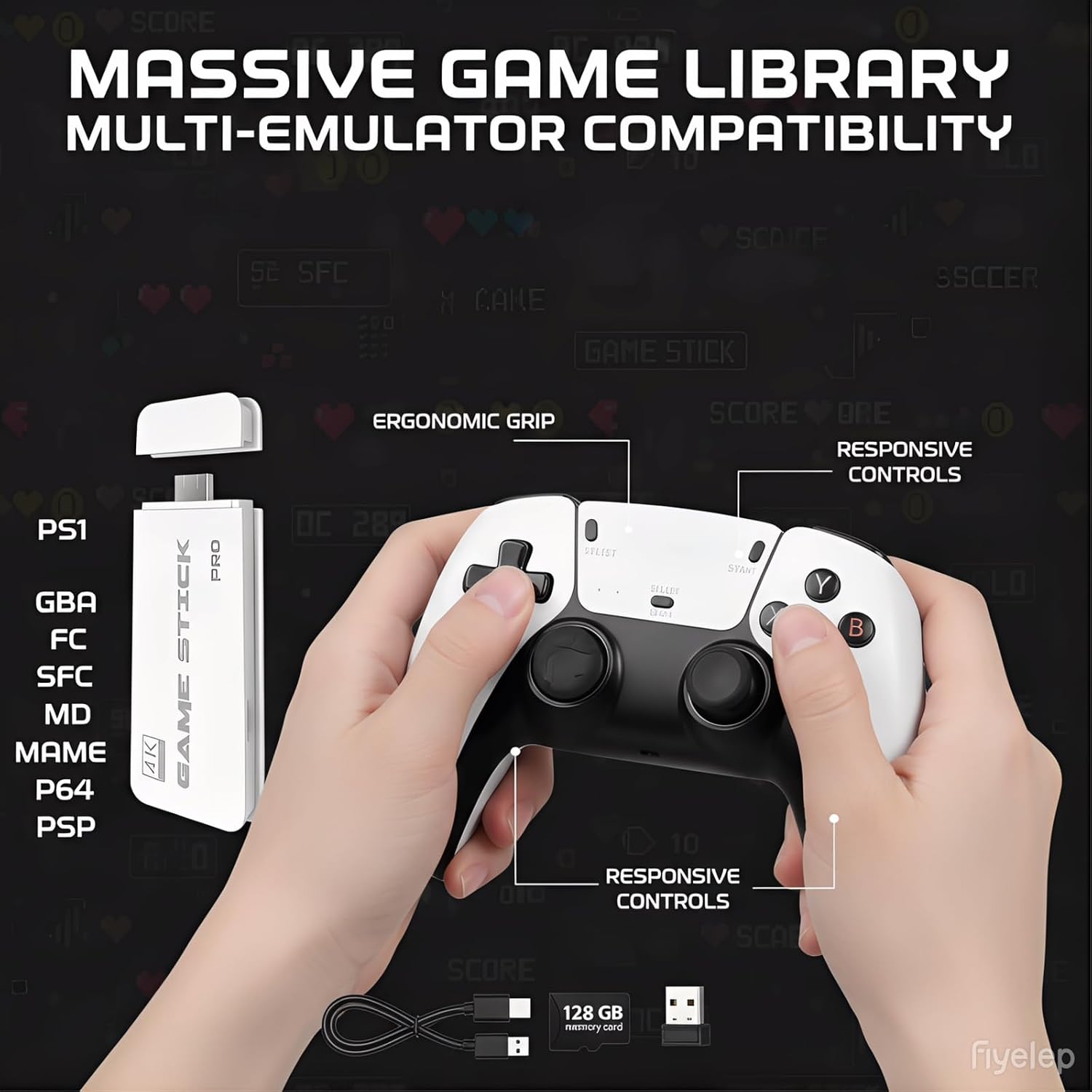 2026 New Retro Game Console: Features 128GB of Built-in Storage, Comes pre-Loaded with Over 20,000 Classic Retro Games, Supports 4K HDMI TV Output, and is a Plug-and-Play Portable Retro Gaming System