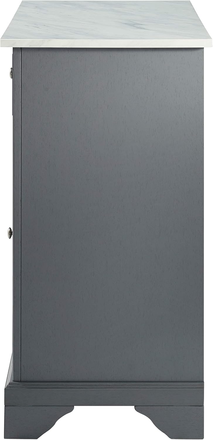 Crosley Furniture Avery Kitchen Island with Storage Shelves, Microwave Stand, Coffee Bar, Gray