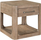 Liberty Furniture South Bend Living Room End Table Contemporary with Storage Drawer - Burnished Clay Oak Wood