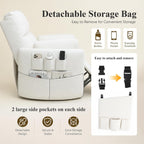 Oversized Power 270°Swivel Rocking Recliner Chair Nursery, White | Wraparound Arms, Four Storage Side Pockets, Detachable Organizer, 2 Pillows, USB & Type-C, One-Touch Controls, 30°Rocking