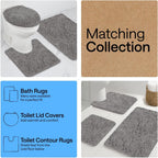 GORILLA GRIP Bath Rug Mat, Thick Soft Absorbent Chenille, Quick Dry Microfiber Mats, Rubber Backing, Machine Washable Shower Floor Rugs, Bathroom Bathmat Home Decor Accessories, 24x17 Grey