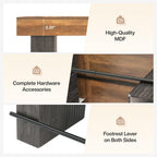 Tribesigns 63-Inch Counter Height Bar Table, Long Bar Table with Metal Footrest, Home Bistro Unit for Kitchen, Dining Room & Living Room, Rustic Brown and Black