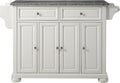 Crosley Furniture Alexandria Granite Top Rolling Kitchen Island Storage Cart, Microwave Stand, Spice Rack, White