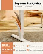 FLEXISPOT EN1 One-Piece Standing Desk, Electric Adjustable with 4 Memory Presets, 176 LBS Capacity, Stable & Quiet, Seamless Desktop for Home Office & Dual Monitors, 48"x24" Maple(White Frame)