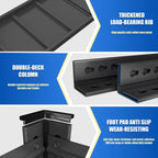 24 Inch Wide Shelf, 4-Tier Heavy Duty Storage Shelving Unit Metal Organizer Rack 2000 lbs Capacity for Garage, Home, Kitchen, Office, Black (11.8" D x 23.6" W x 53.4" H)