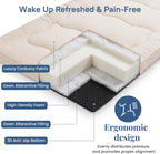 Extra Thick Futon Mattress - Japanese Floor Mattress for Adults, Portable Foldable Sleeping Pad for Guest, Camping, Dorm,Futon Mattress Queen Size with Storage Straps, Beige