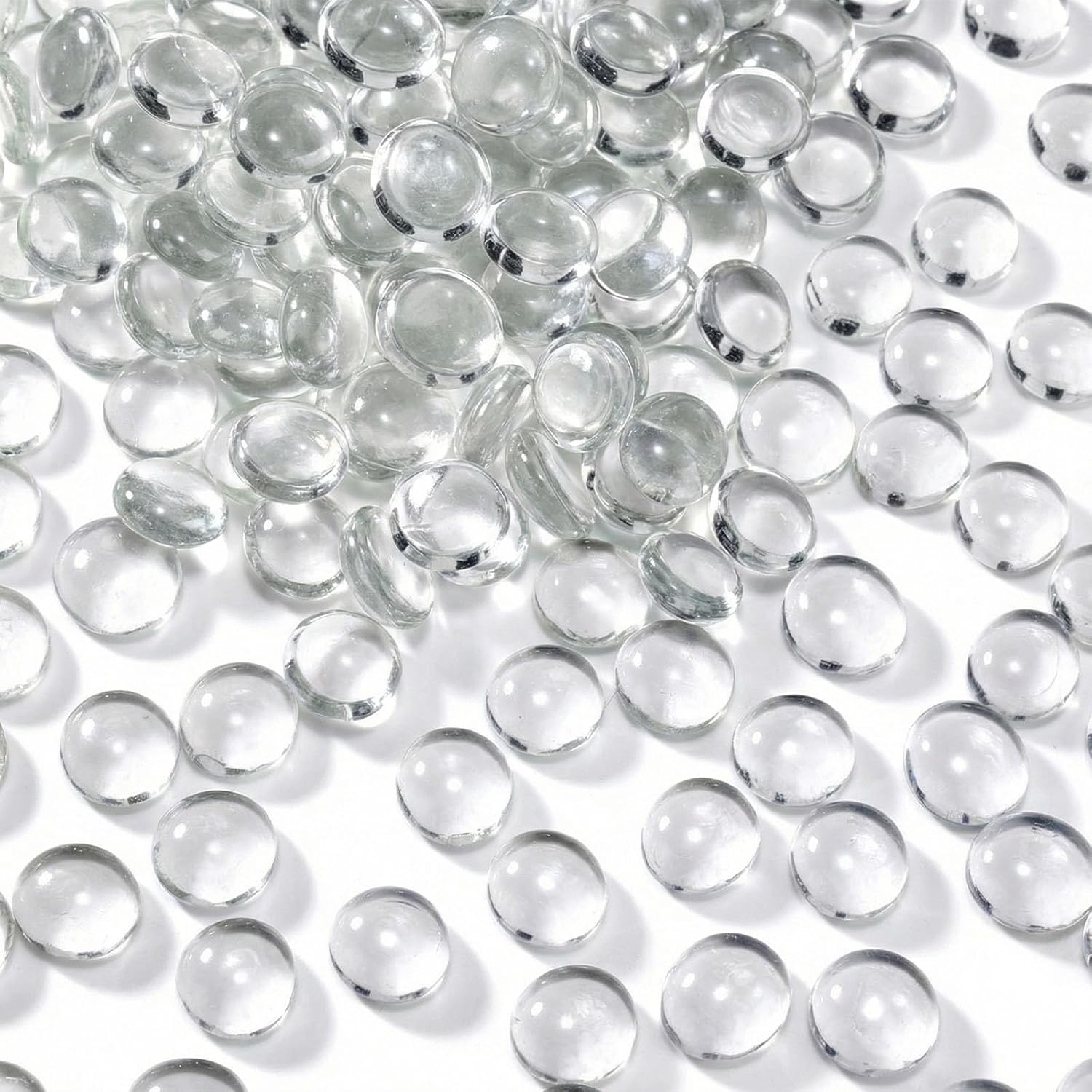 DomeStar 5Lb Flat Glass Marbles, Vase Filler, Glass Pebbles Marbles Bulk for Aquarium Table Scatters Decor