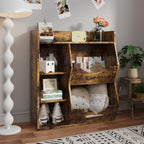 5-Cube Toy & Book Shelf with Storage Bins - Kids Organizer for Playroom, Bedroom, and School Classroom