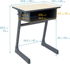 ECR4Kids Cave Open Front Desk with Plastic Book Box, Classroom Furniture, Maple/Black