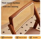 JSWHYBD Wooden Wicker Folding Chair Foldable Bar Stool Portable and Space-Saving Hollowed-Out Backrest Comfortable and Breathable Suitable for Small Spaces Restaurants(Tea Colour,45cm)