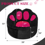 Achicsofar Bean Bag Chair for Adults Teens, Gaint Faux Fur Cat's Paw Shape Beanbag Chairs Memory Foam Filled Accent Floor Sofa for Reading, Gaming, Relaxing in Living Room, Bedroom, Dorm