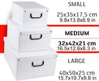 Lavatelli: Storage Box 6 Pack: Large - Map - Lid & Side Handles, Decorative Cardboard Organizer, Stacks-Folds, Home-Clothes-Toys, 19.7 x 15.7 x 9.8