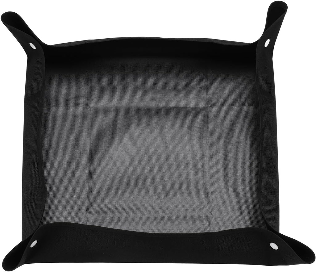 HARFINGTON Repotting Mat 19.7" x 19.7" Oxford Cloth Waterproof Plant Repotting Mat Foldable Portable Gardening Potting Tray with Plastic Buckle for Indoor Plant Change Soil, Black