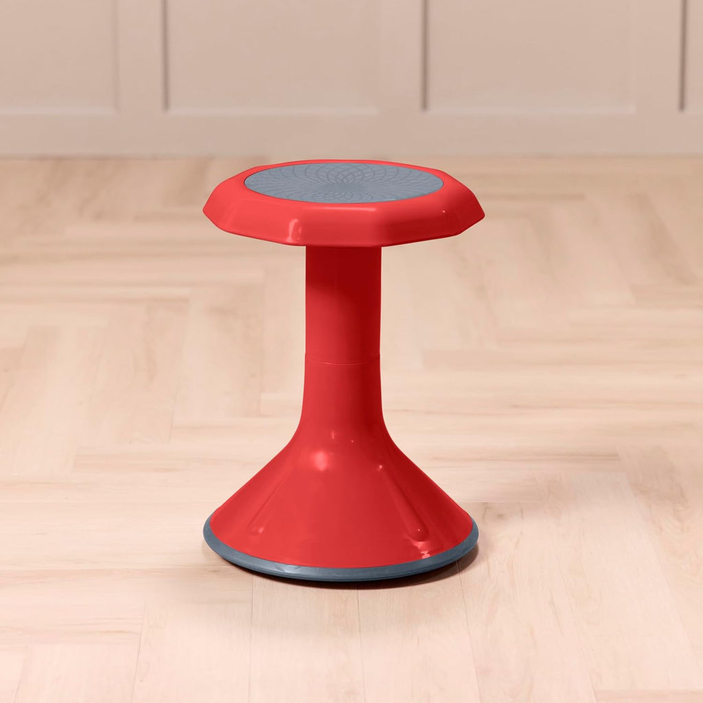 Back2School Express Wobble Sensory Stool for Classroom - 18” Active Flexible Seating Chair for Kids, 220lb Capacity, GREENGUARD Gold Certified, Red