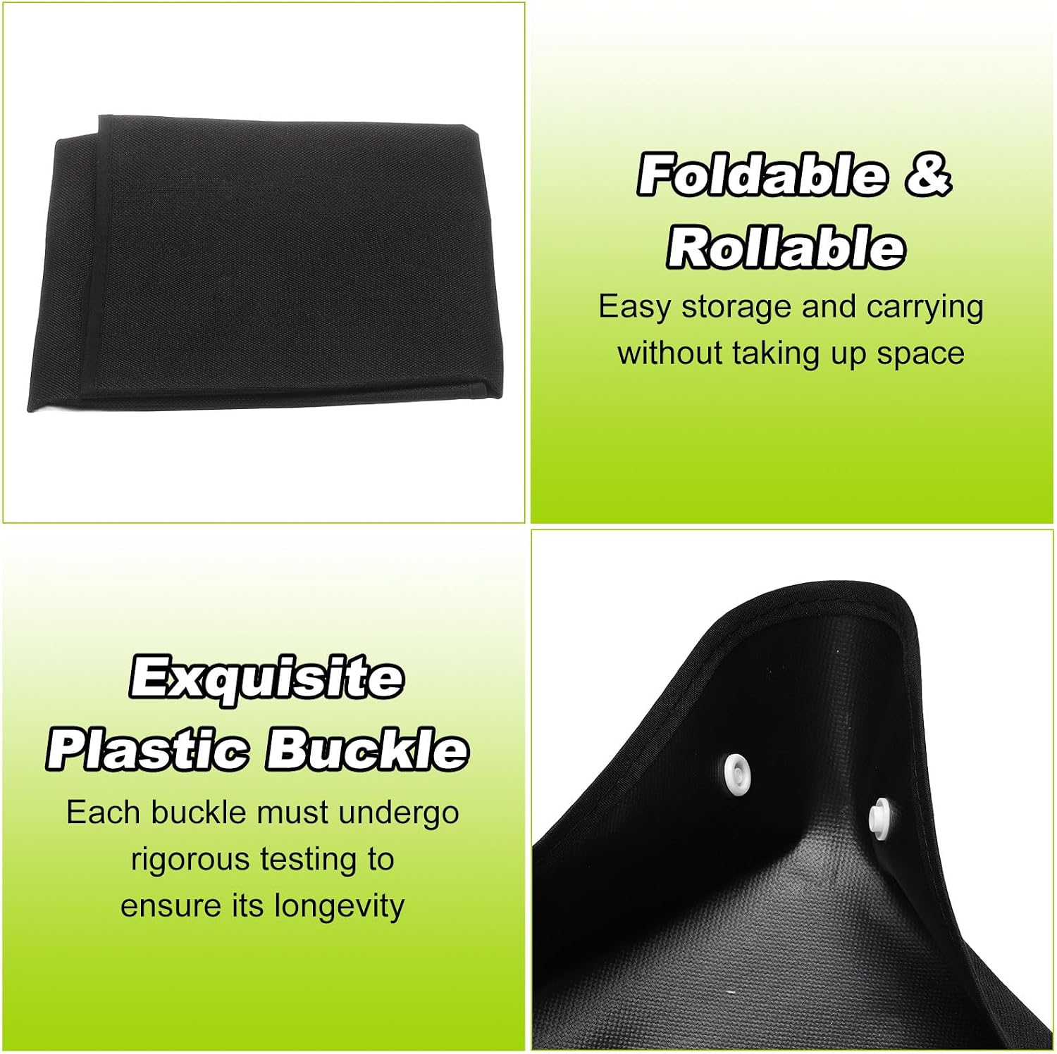 HARFINGTON Repotting Mat 19.7" x 19.7" Oxford Cloth Waterproof Plant Repotting Mat Foldable Portable Gardening Potting Tray with Plastic Buckle for Indoor Plant Change Soil, Black