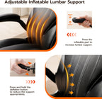 Ylzyxal Office Desk Chair, Ergonomic Computer Chair with Padded Flip-Up Arms and Adjustable Lumbar Support, PU Leather Executive Chair with Tilt Lock and 360° Swivel Rolling Wheels for Work, Study